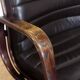 Stoll Giroflex conference chair in leather and 1960s wood