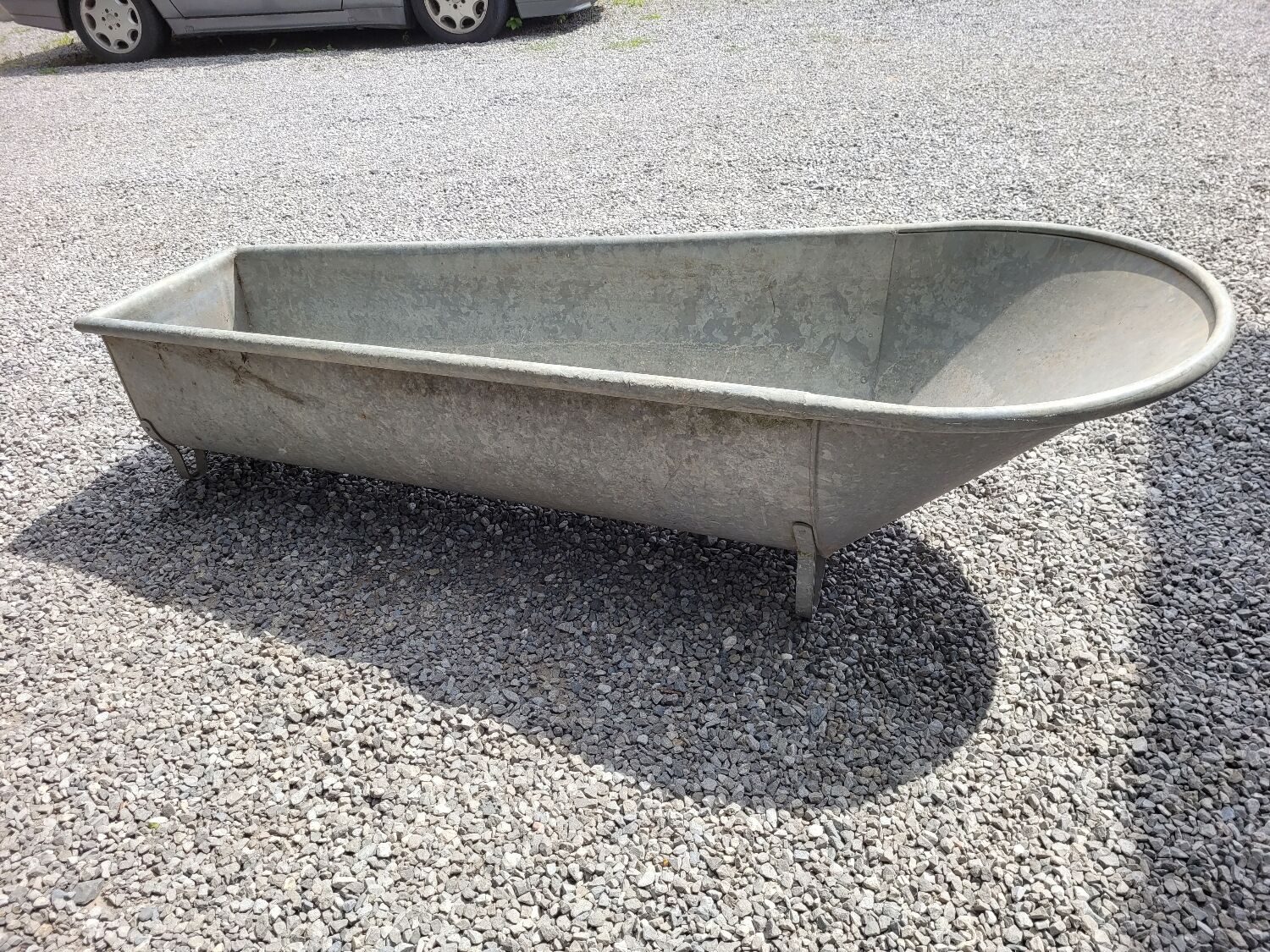 Old zinc bathtub