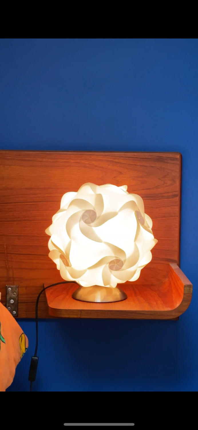 White plastic ball lamp