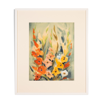 Glaïeul, Aquarelle sur papier, 74 x 88 cm