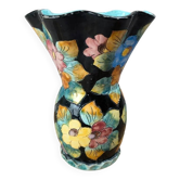 Vase Vallauris signé Gj – décor floral