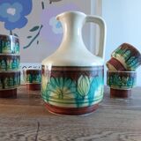 Pitcher service and 6 ceramic cups 1970