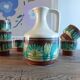 Pitcher service and 6 ceramic cups 1970