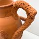 Vase Cruche en terre cuite vintage avec ornement végétale