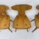 Chaises de salle à manger Jacob Kielland-Brandt en pin massif, Danemark, années 1960.