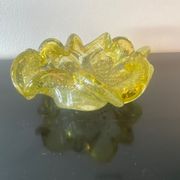 Empty ashtray pocket Murano Barovier Toso Vintage gold glitter