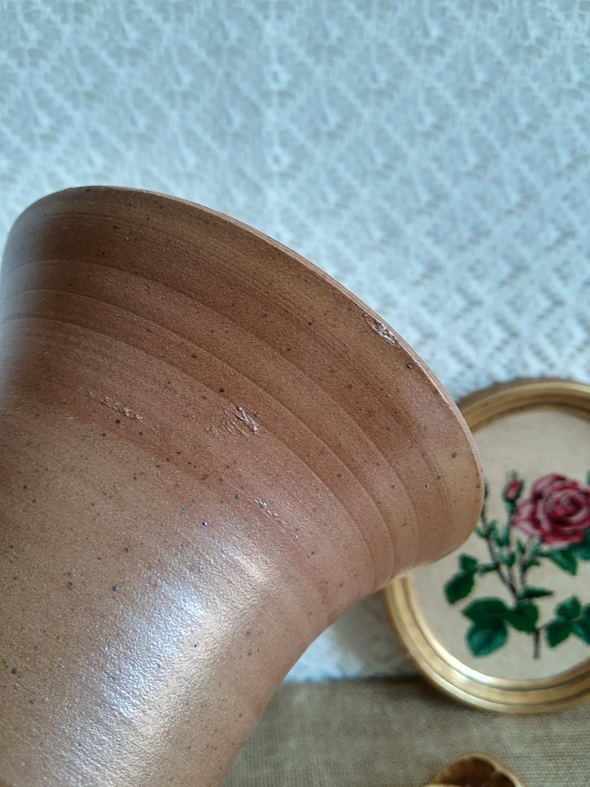 Bonny sandstone vase France handmade vintage