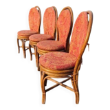 4 vintage rattan chairs