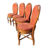 4 chaises en rotin vintage