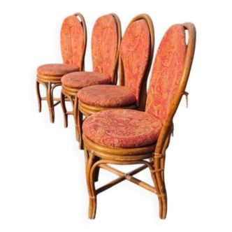 4 vintage rattan chairs