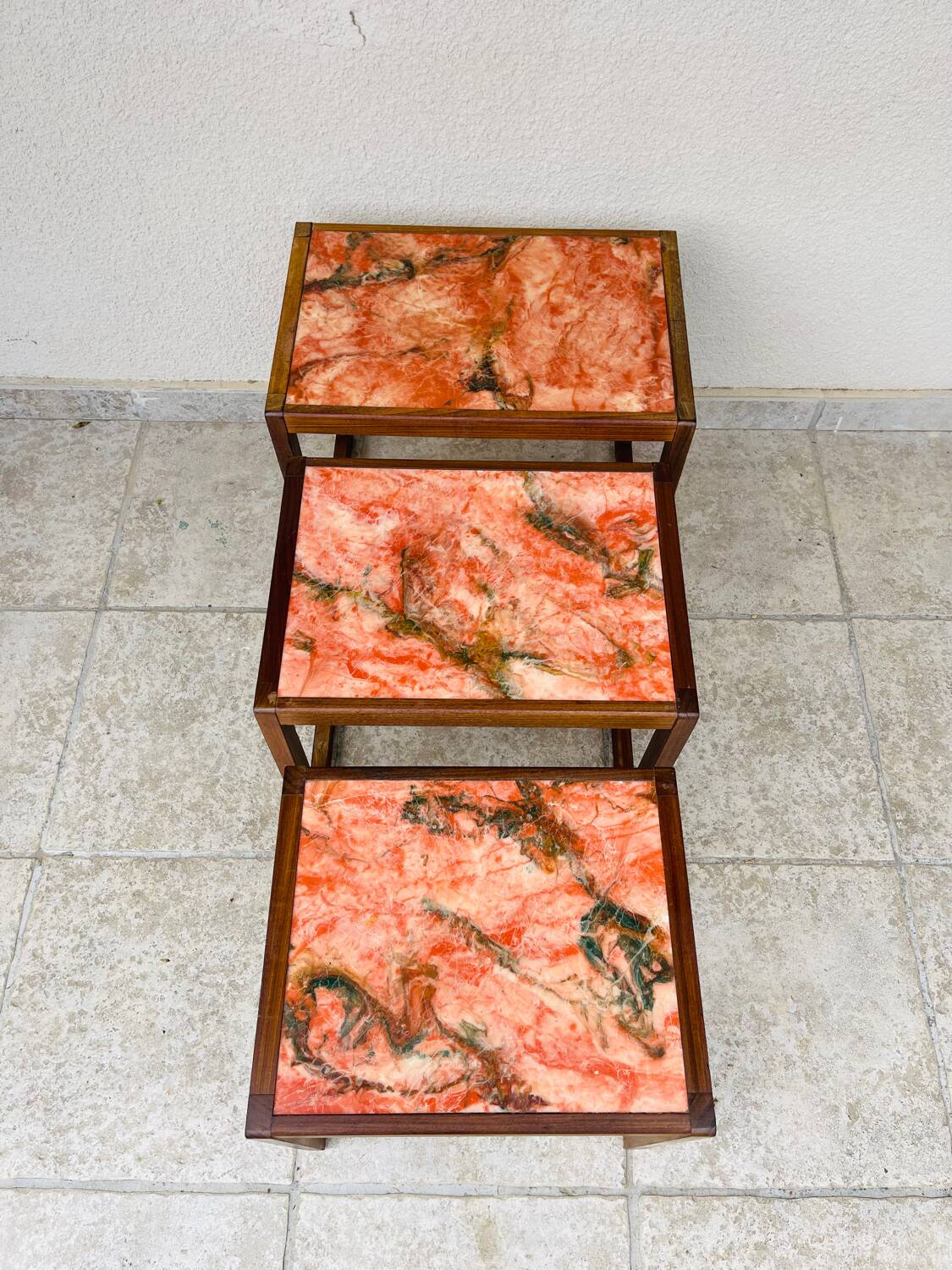 1960 marble nesting coffee table