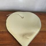 Heart-shaped bone and brass mirror