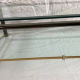 Glass and brass coffee table
