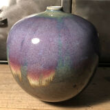 Enamelled ceramic vase signed Anne Marie Donaint Merlimont
