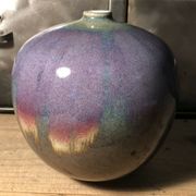 Vase en céramique émaillé signé Anne Marie Donaint Merlimont