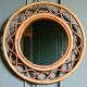 Miroir rond en rotin France 1960