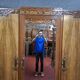 three-door wardrobe in fruitwood veneer, Art Deco style