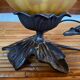 Pair of lamps cherubs bronze vintage glass paste