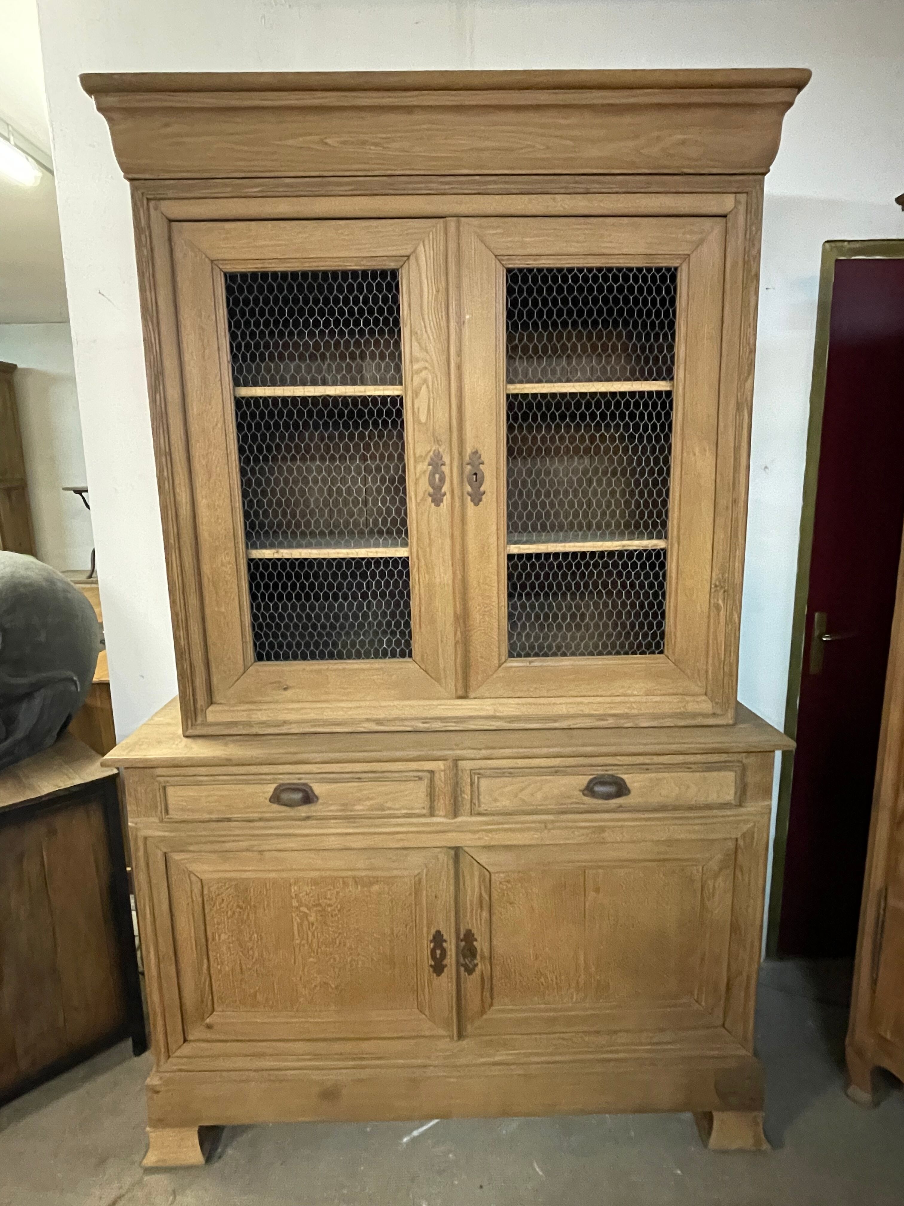 Buffet 2 corps chêne avec grillages