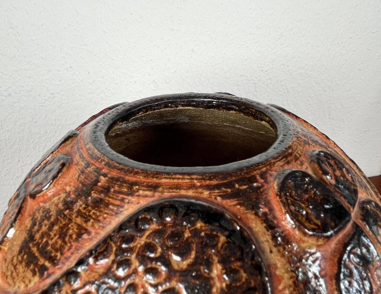 Mid-century modern stoneware mushroom vase by Haico Nitzsche for Søholm, 1960s.