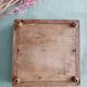 Ancien dessous de plat en faïence et bois