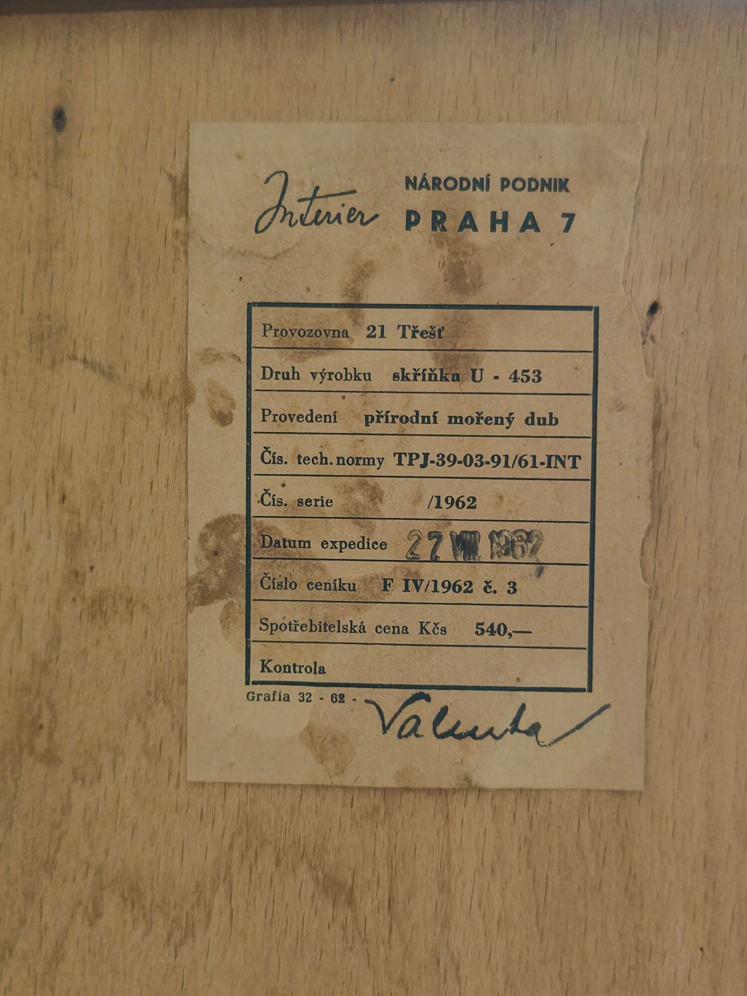 Chest of drawers U 453 Yellow by Jiri Jiroutek for Interier Praha, old edition from 1962