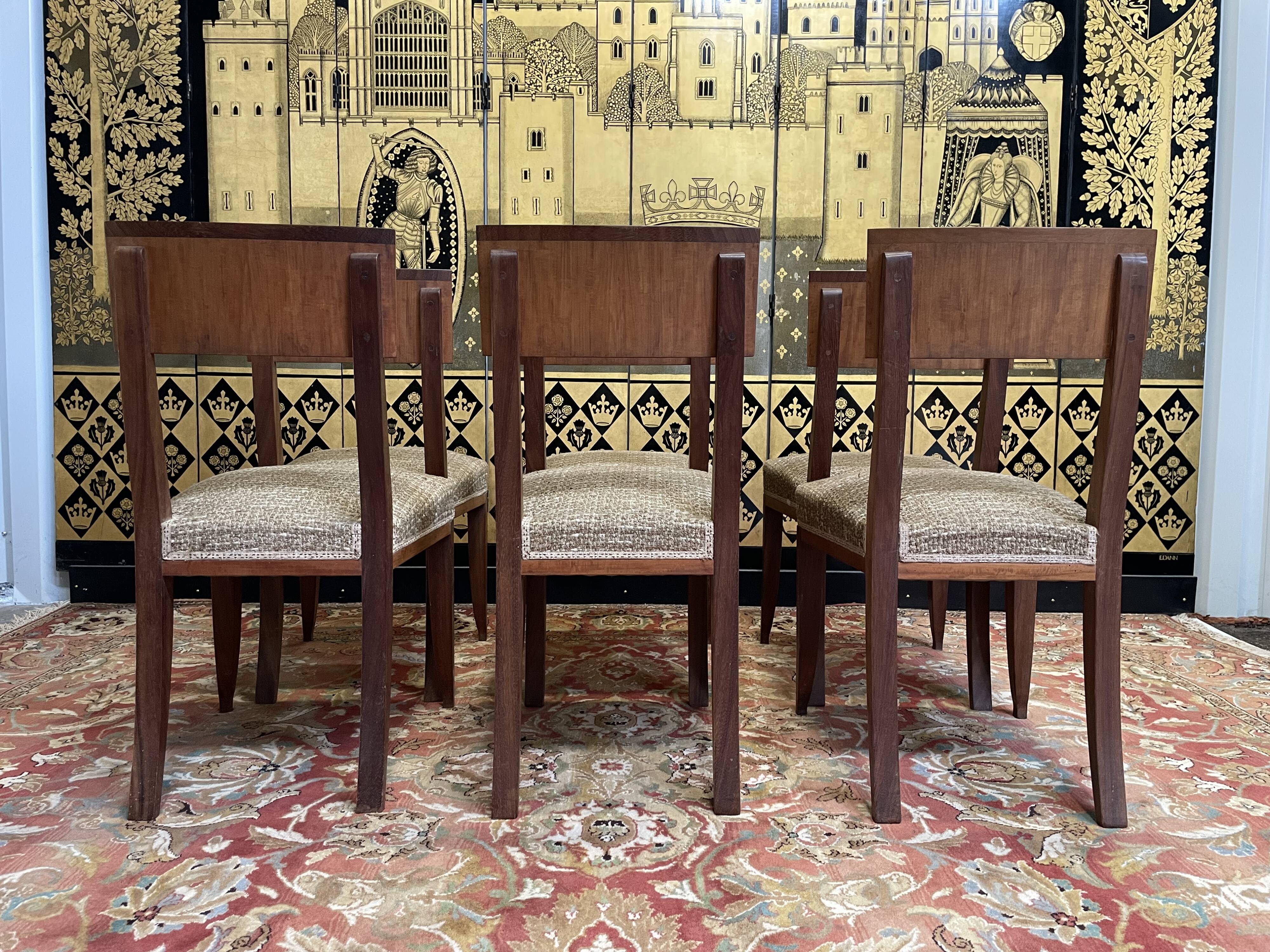 Set of 6 Art Deco chairs - 1950 in mahogany