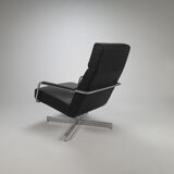 Dutch Design Leather Swivel "Optie" Lounge Chair by Harvink, 1990s