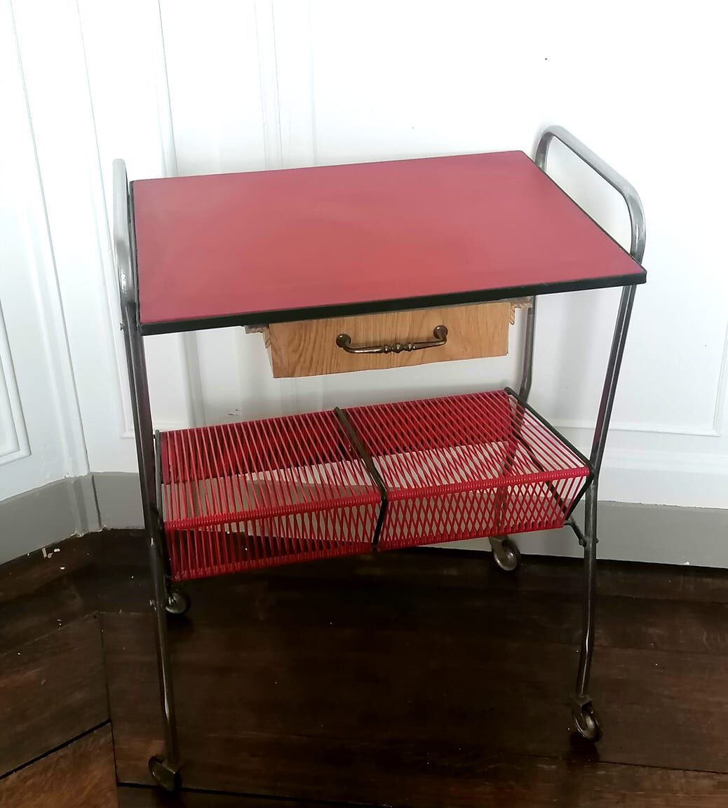 Desserte roulante scoubidou 1950