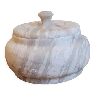 White marble candy box veined with grey