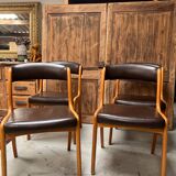 Set of 4 Scandinavian elm gondola chairs