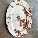Oval plate in Creil & Montereau iron, "Gladiolus" service