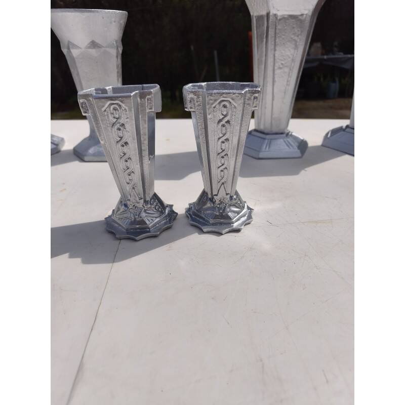 Set of aluminium vases from the 1930s.