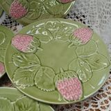 8 antique slip dessert plates