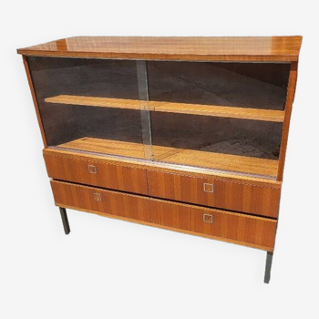 1960 vintage furniture teak plate showcase chest