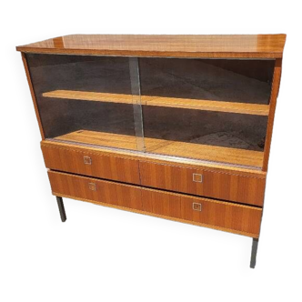 1960 vintage furniture teak plate showcase chest