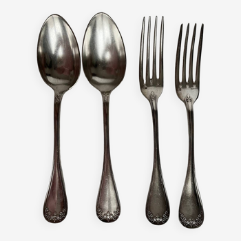 2 Ercuis silver-plated cutlery sets (4 pieces)