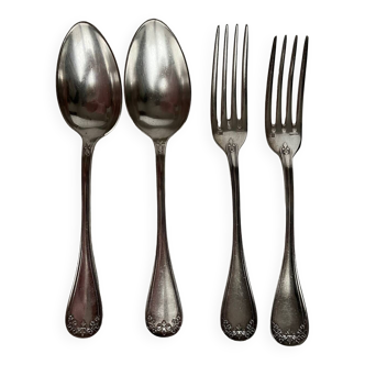 2 Ercuis silver-plated cutlery sets (4 pieces)