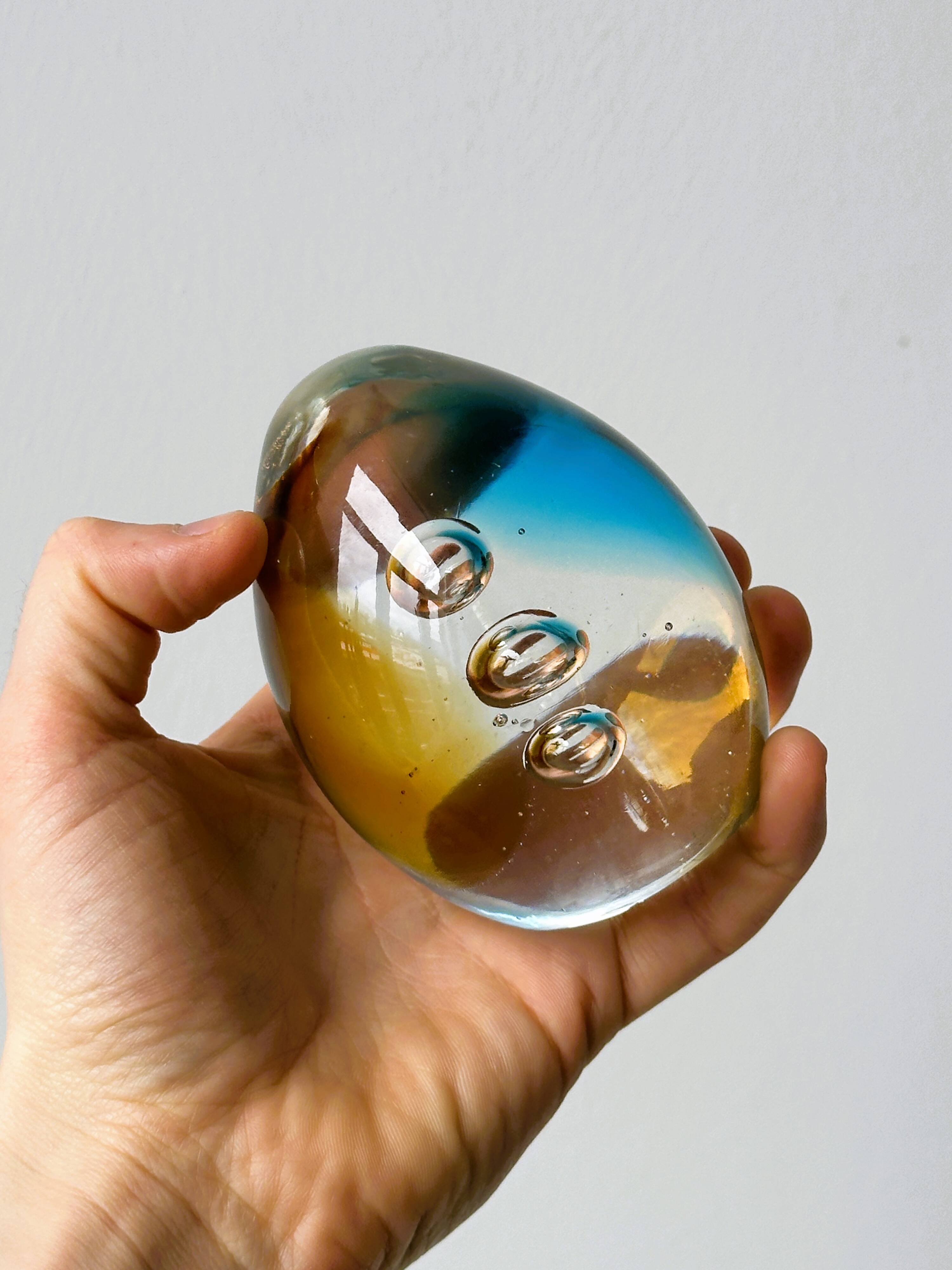Multicolored Blown Glass Paperweight