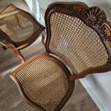 Pair of Louis XV style caned chairs