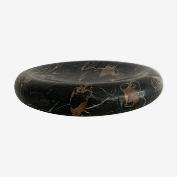 GM vintage black marble round ashtray