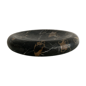 GM vintage black marble round ashtray