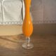 Vintage orange vase opaline glass on foot