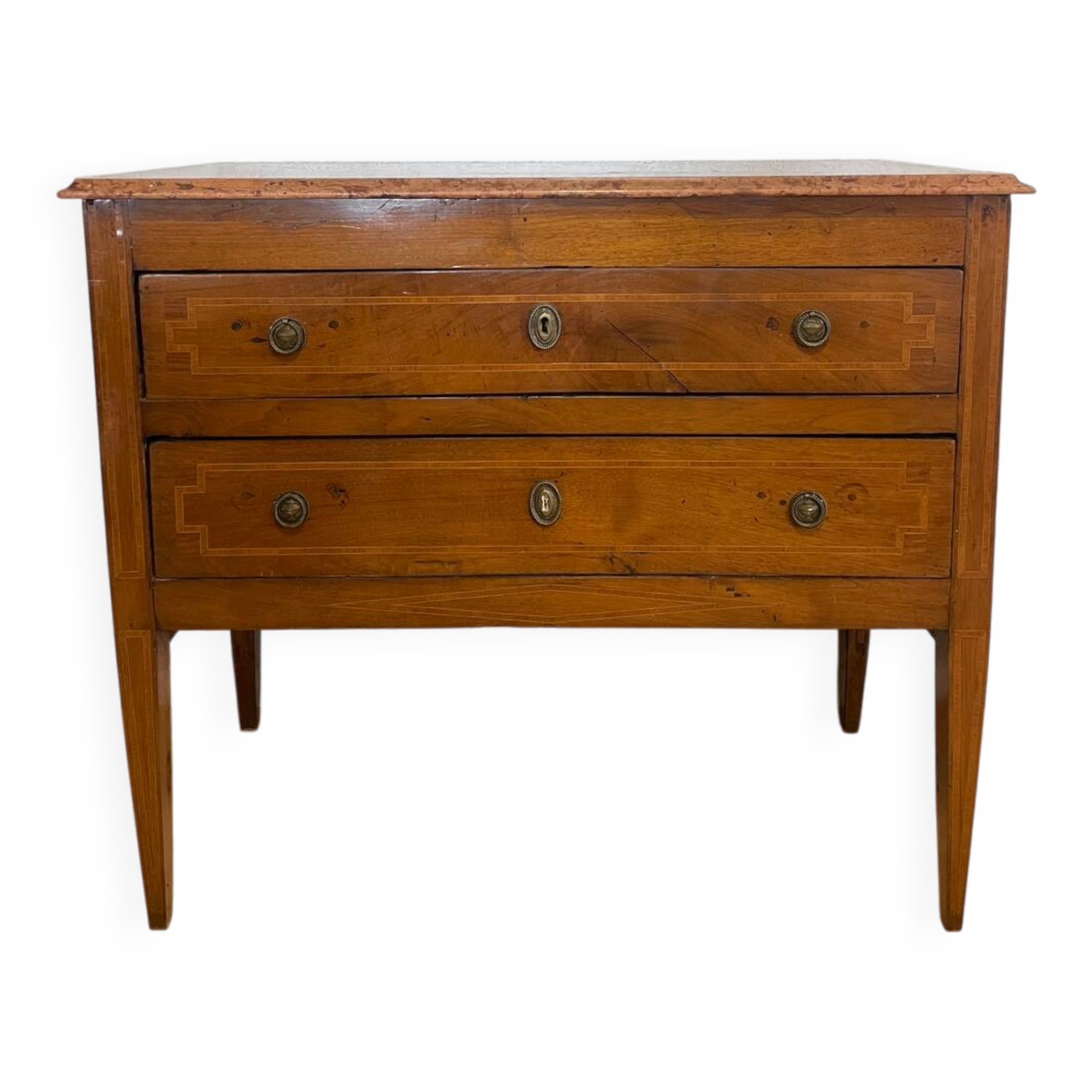 Louis XVI Chest of Drawers in Walnut and Marquetry