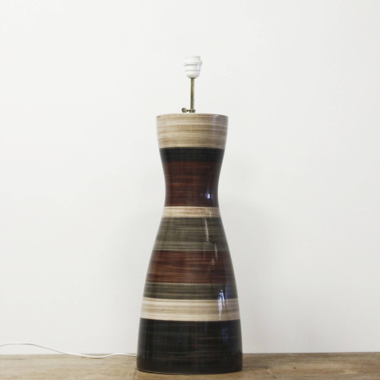 ceramic diabolo lamp base from Faïenceries de Charolles for Roche Bobois