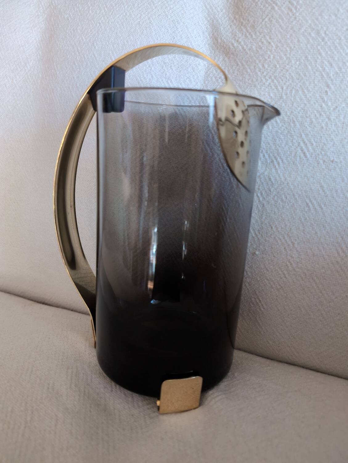 Vintage 70s smoked glass carafe