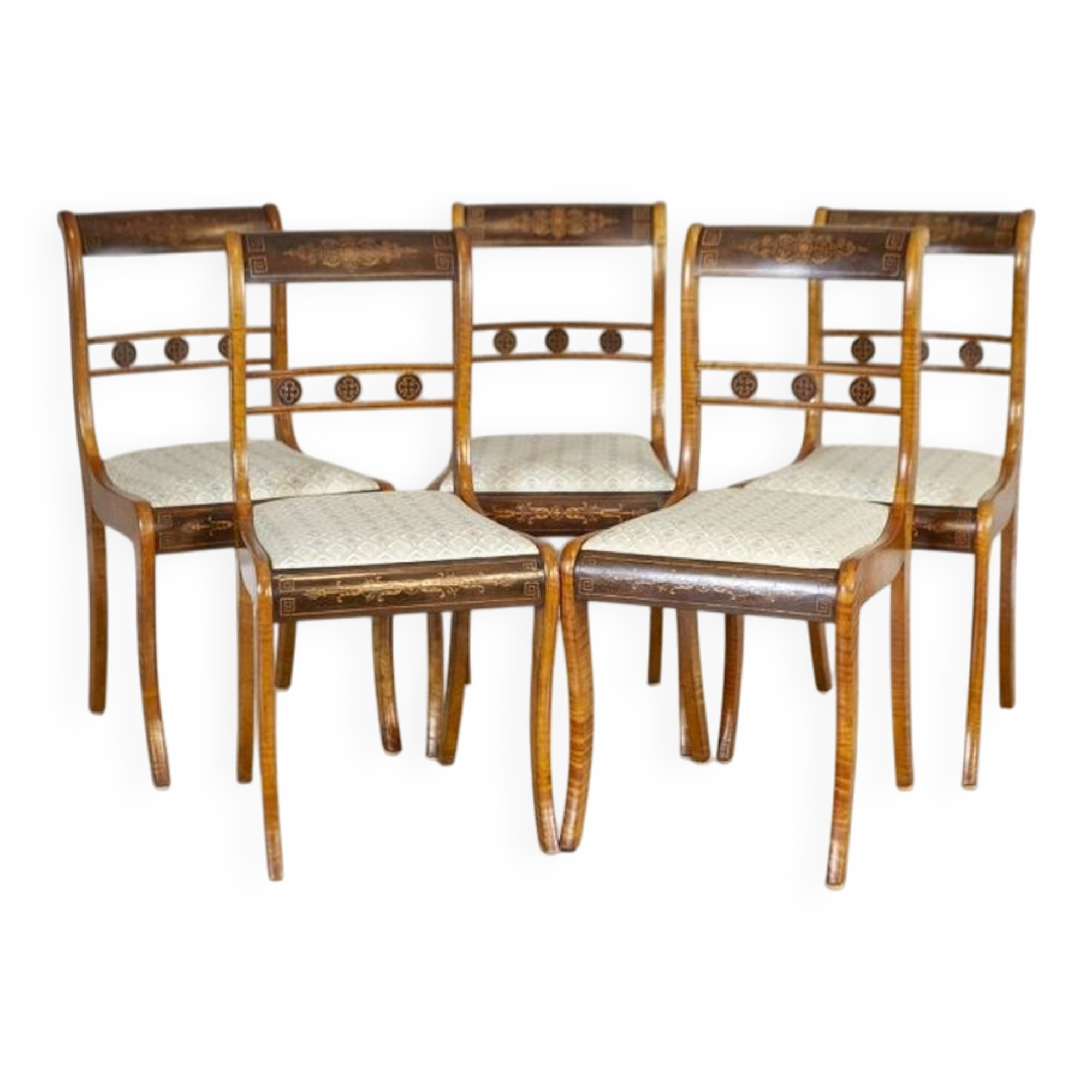 19th Century English Chairs in Sheraton Style, Set of 5