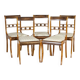 Chaises anglaises du 19ème siècle dans le style Sheraton, ensemble de 5