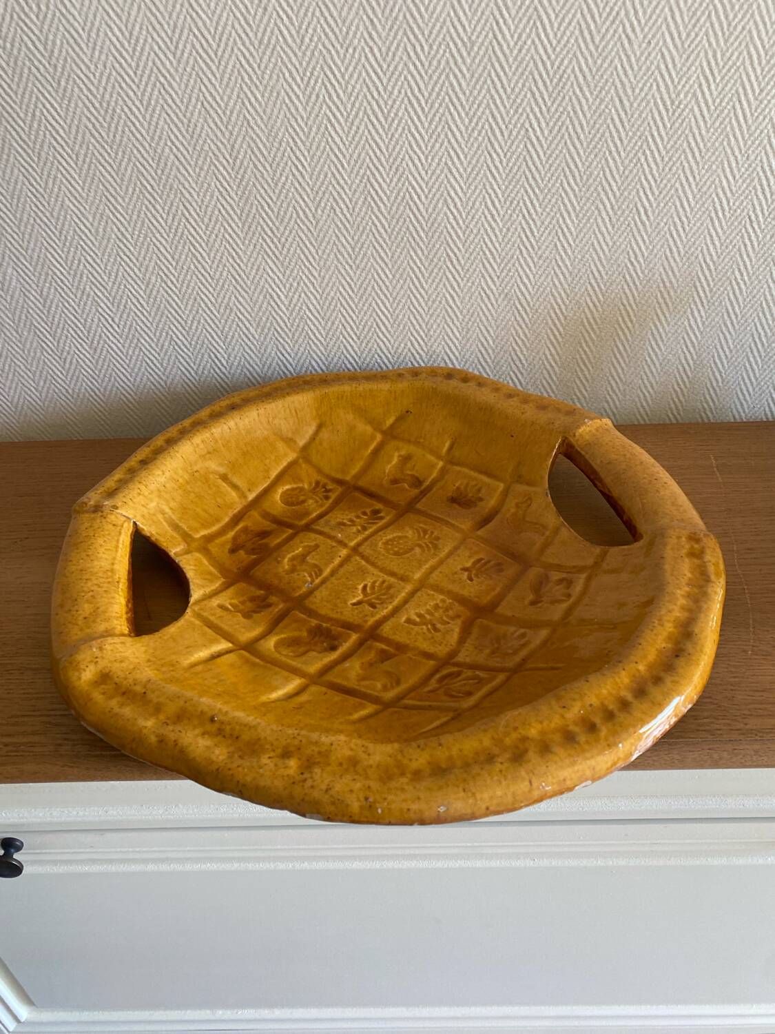 Large glazed terracotta dish
