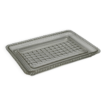 Textured glass vintage platter